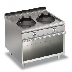 WOK 2 FEUX GAZ + PLACARD OUVERT - 2 X 10 KW
