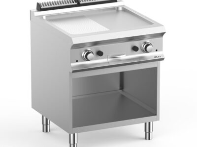 Plaque gaz ½ lisse ½ rainurée MBM – Cuisson polyvalente professionnelle