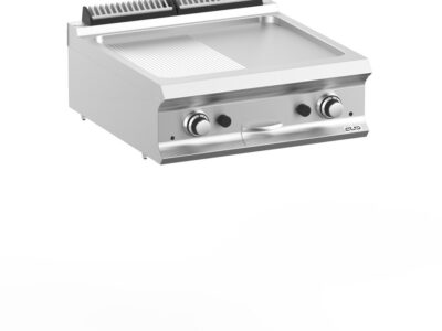 Plaque gaz ½ lisse ½ rainurée MBM – Plancha mixte professionnelle pour cuisson variée